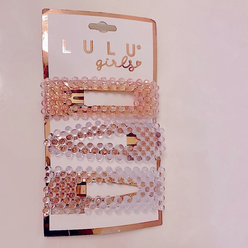 2Clear And 1 Pink Over Rose Gold Large Hair Clips